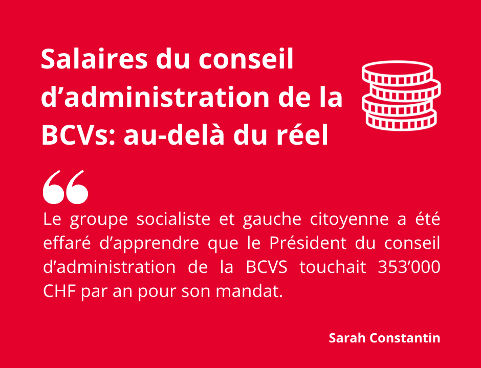 Salaires à la BCVs